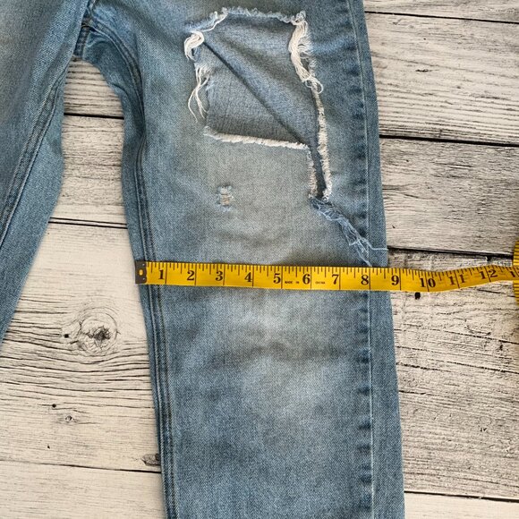BDG Urban Outfitters Distressed Light Wash Denim High Rise Straight Leg Jeans - Picture 14 of 16